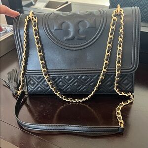 Tory Burch Black Quilted Chain Shoulder Bag